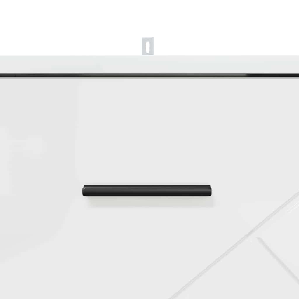 Dulap de noapte Alb foarte lucios 38 x 38 x 66 cm Lemn compozit GartenMobel Dekor