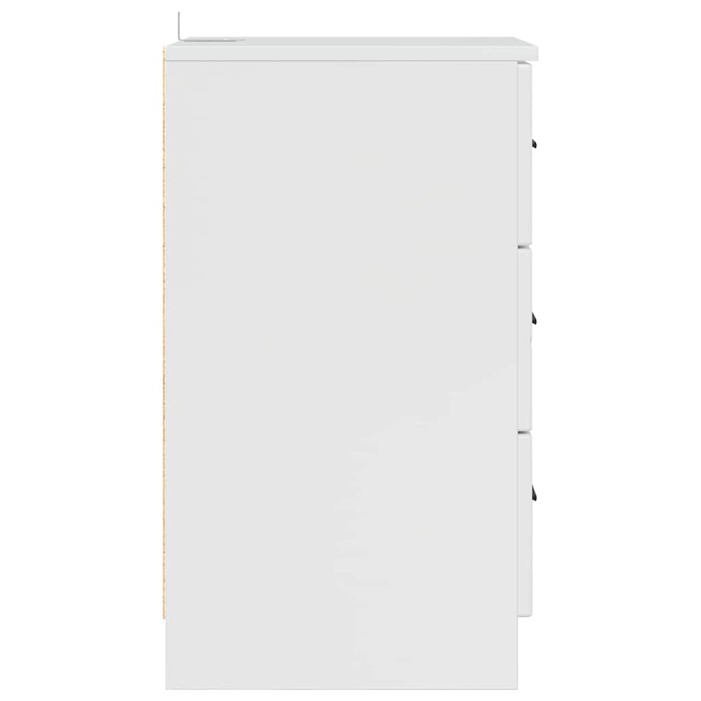 Dulap de noapte Alb foarte lucios 38 x 38 x 66 cm Lemn compozit GartenMobel Dekor