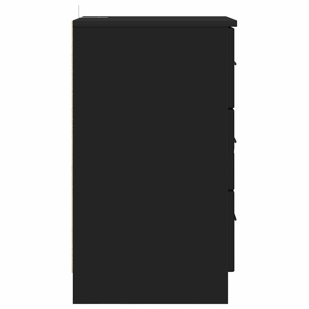 Dulap de noapte cu sertar Negru 38 x 38 x 66 cm Lemn compozit GartenMobel Dekor