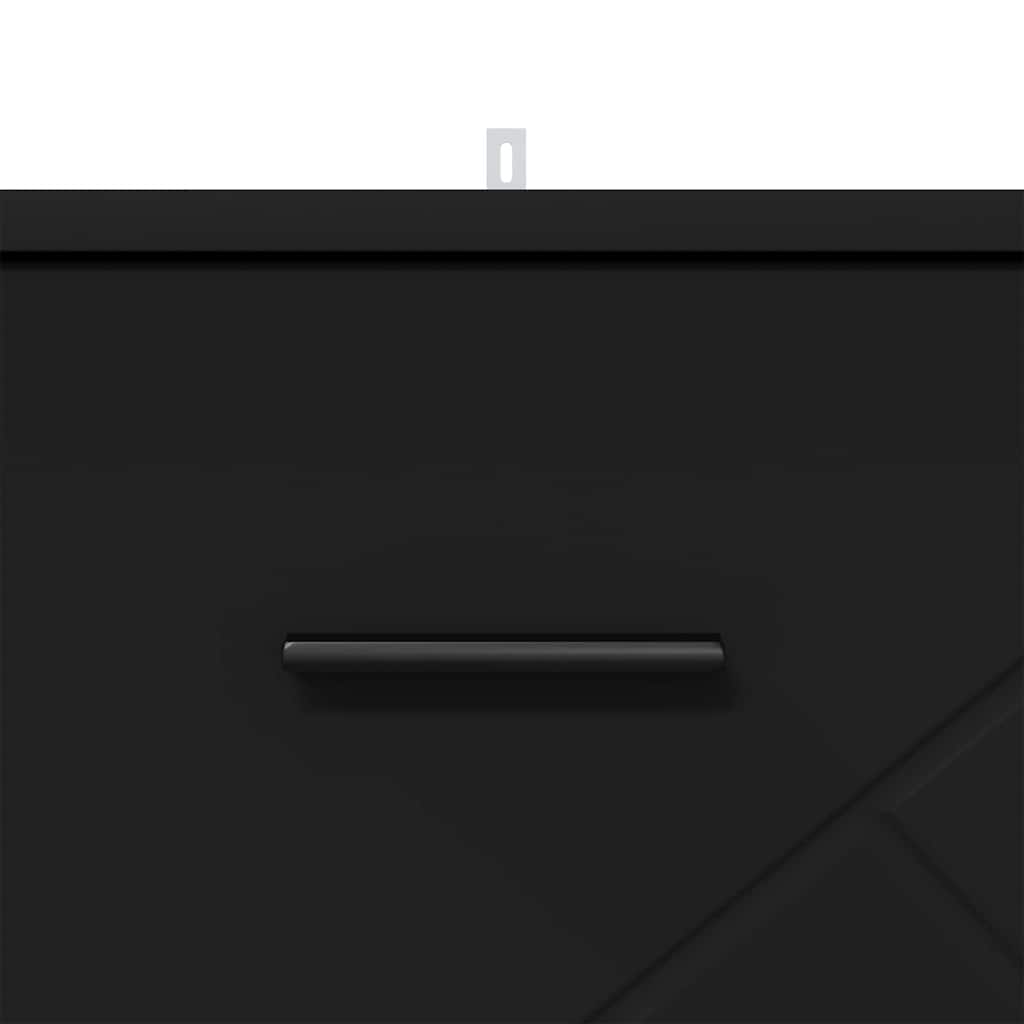 Dulap de noapte cu sertar Negru 38 x 38 x 66 cm Lemn compozit GartenMobel Dekor