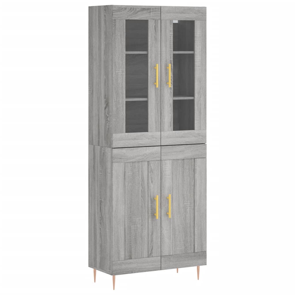 Dulap înalt, gri sonoma, 69,5x34x180 cm, lemn compozit GartenMobel Dekor