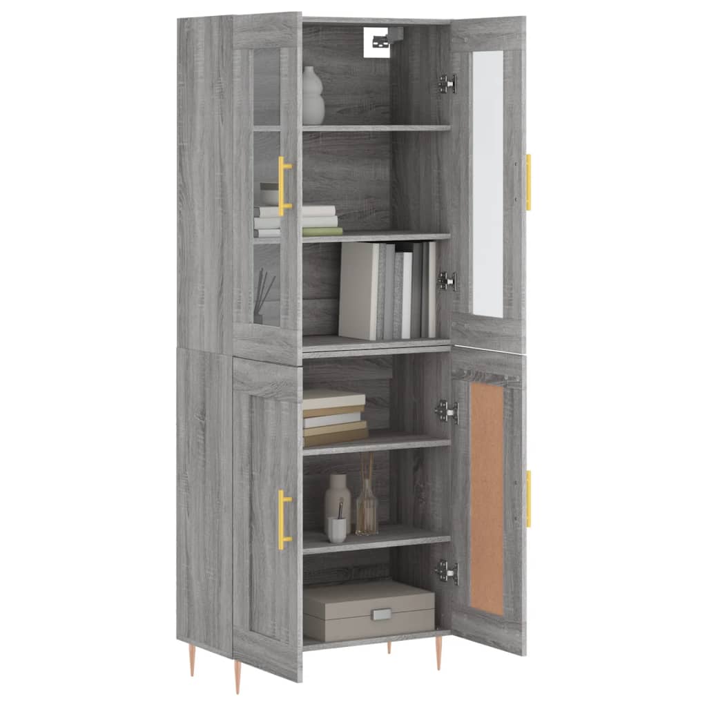 Dulap înalt, gri sonoma, 69,5x34x180 cm, lemn compozit GartenMobel Dekor