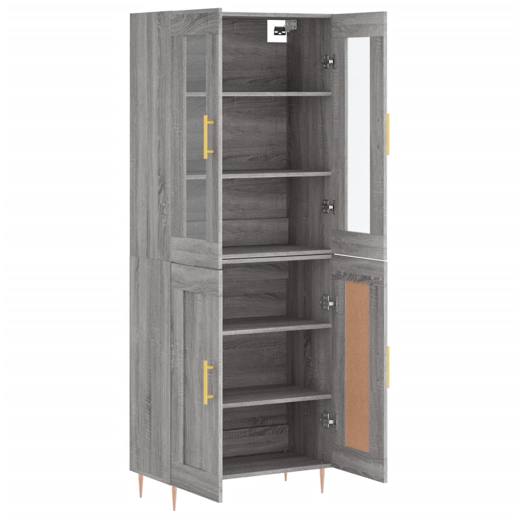 Dulap înalt, gri sonoma, 69,5x34x180 cm, lemn compozit GartenMobel Dekor