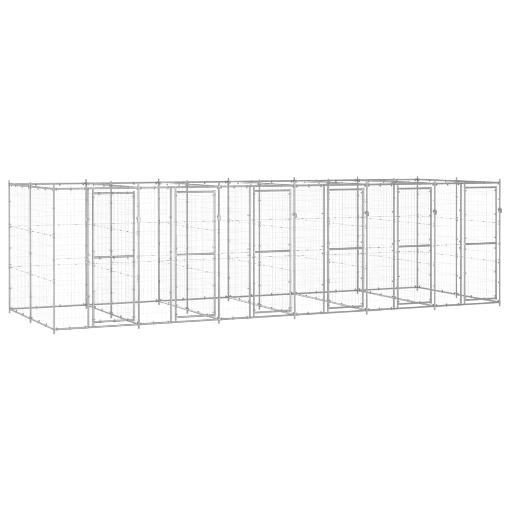 Padoc pentru câini de exterior, 14,52 m², oțel galvanizat GartenMobel Dekor