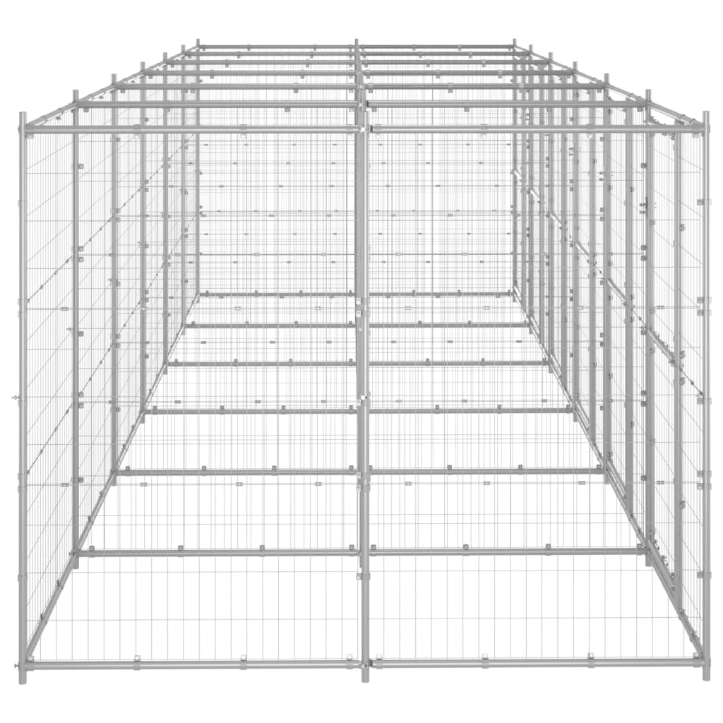 Padoc pentru câini de exterior, 14,52 m², oțel galvanizat GartenMobel Dekor