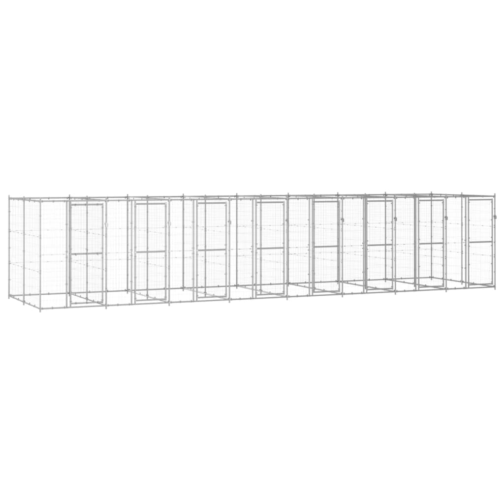 Padoc pentru câini de exterior, 19,36 m², oțel galvanizat GartenMobel Dekor