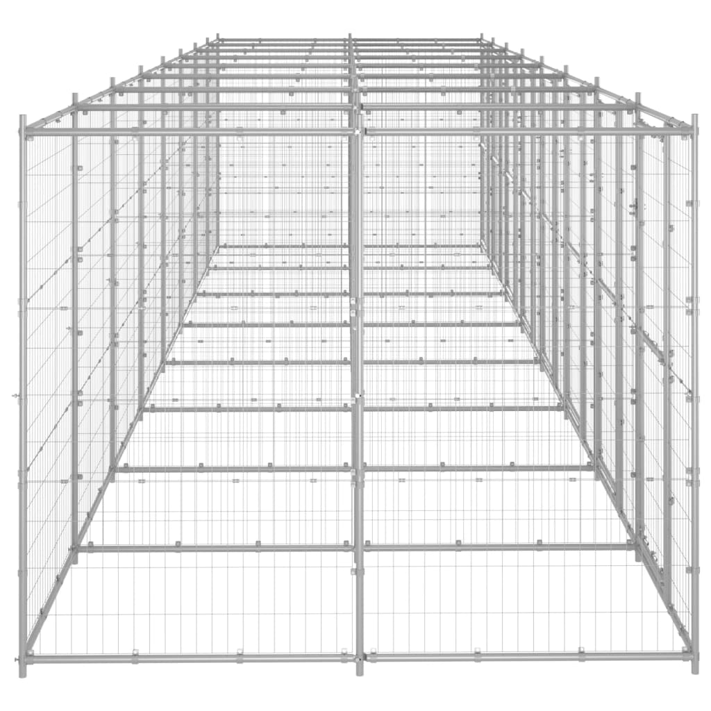 Padoc pentru câini de exterior, 19,36 m², oțel galvanizat GartenMobel Dekor