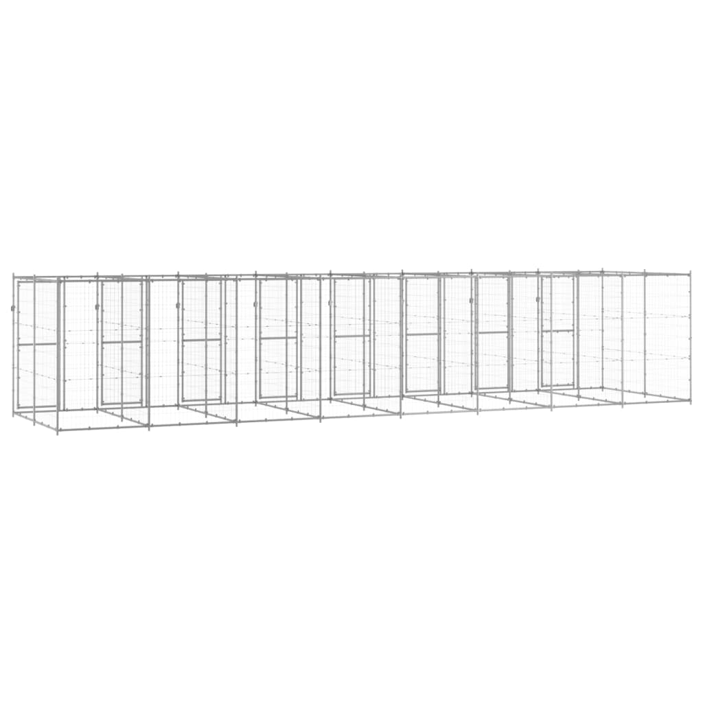 Padoc pentru câini de exterior, 19,36 m², oțel galvanizat GartenMobel Dekor