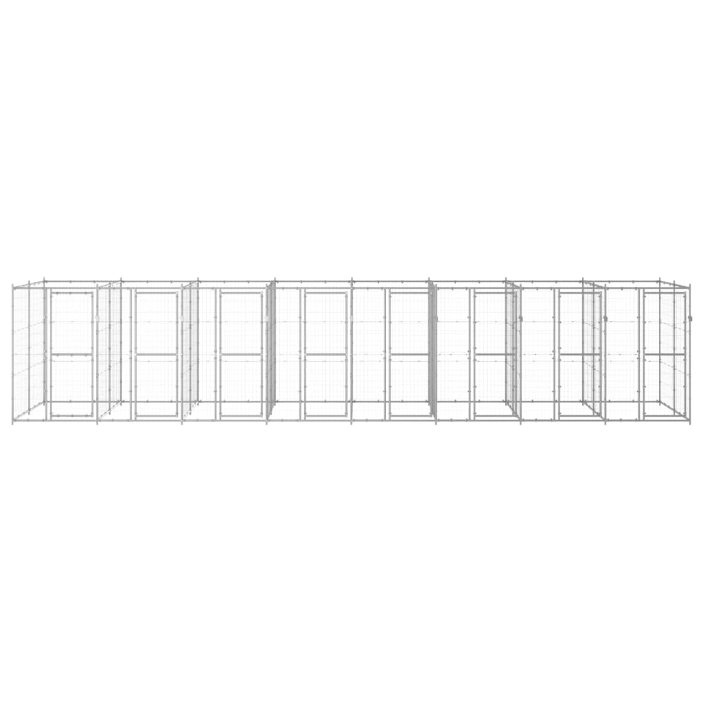 Padoc pentru câini de exterior, 19,36 m², oțel galvanizat GartenMobel Dekor