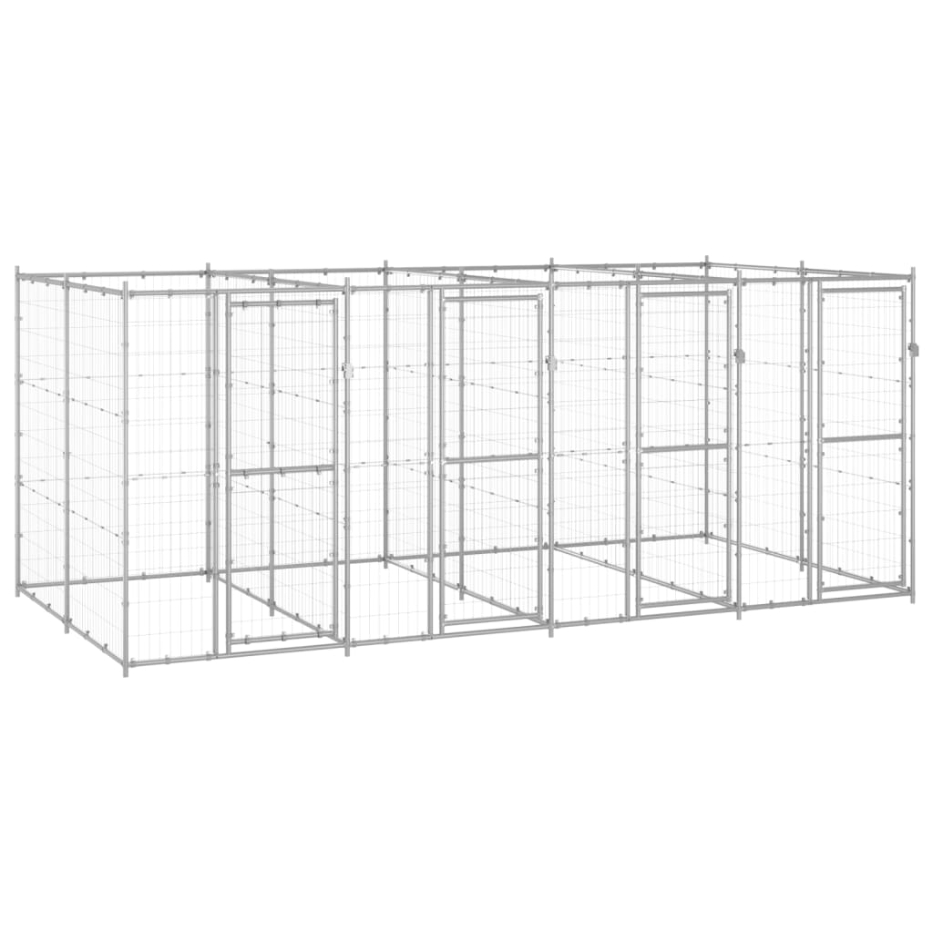 Padoc pentru câini de exterior, 9,68 m², oțel galvanizat GartenMobel Dekor