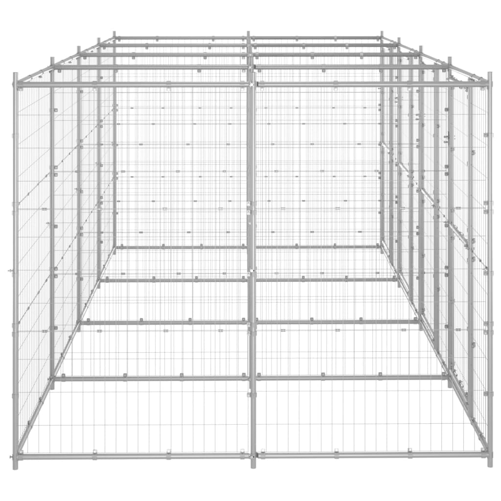 Padoc pentru câini de exterior, 9,68 m², oțel galvanizat GartenMobel Dekor