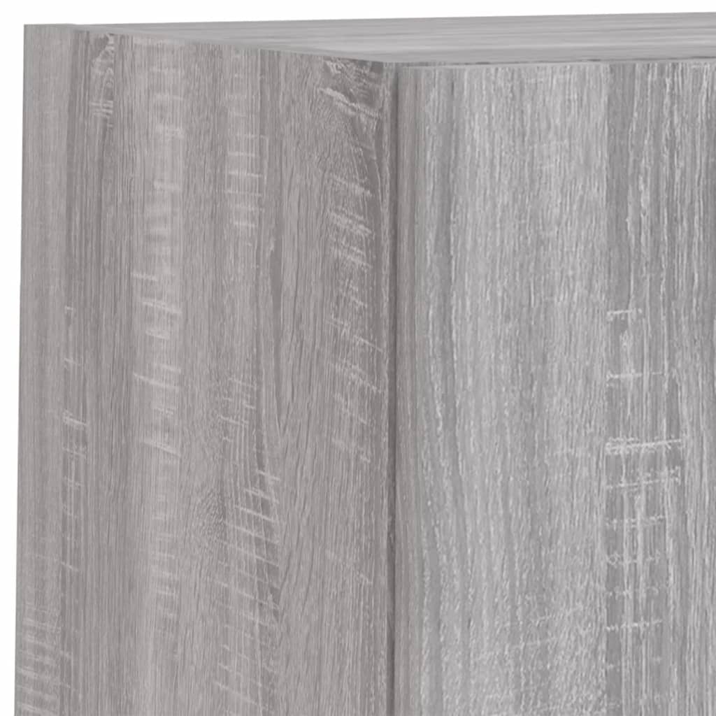 Unități de perete TV cu LED-uri, 4 piese, gri sonoma, lemn GartenMobel Dekor