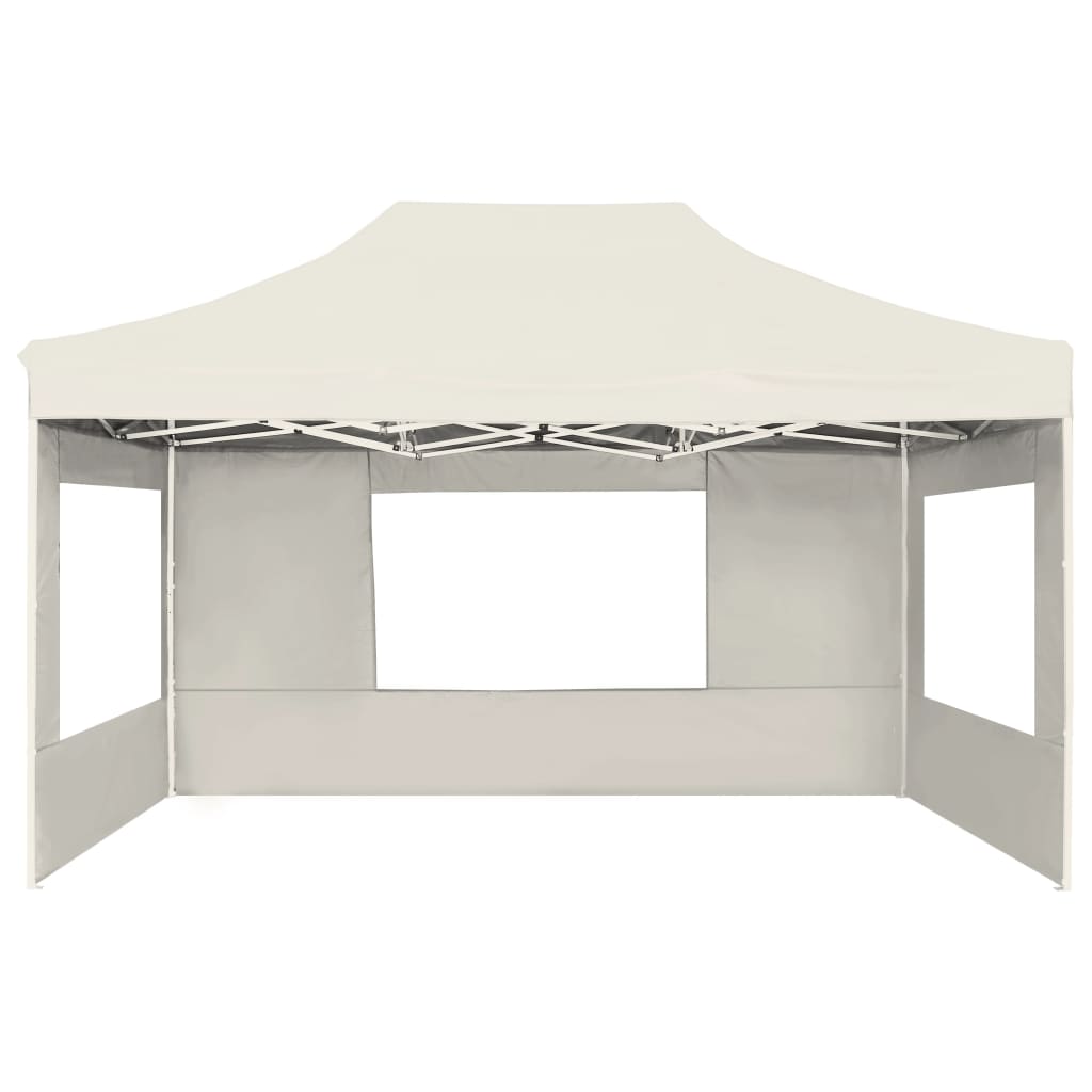 Cort de petrecere pliabil cu pereți, crem, 4,5 x 3 m, aluminiu GartenMobel Dekor