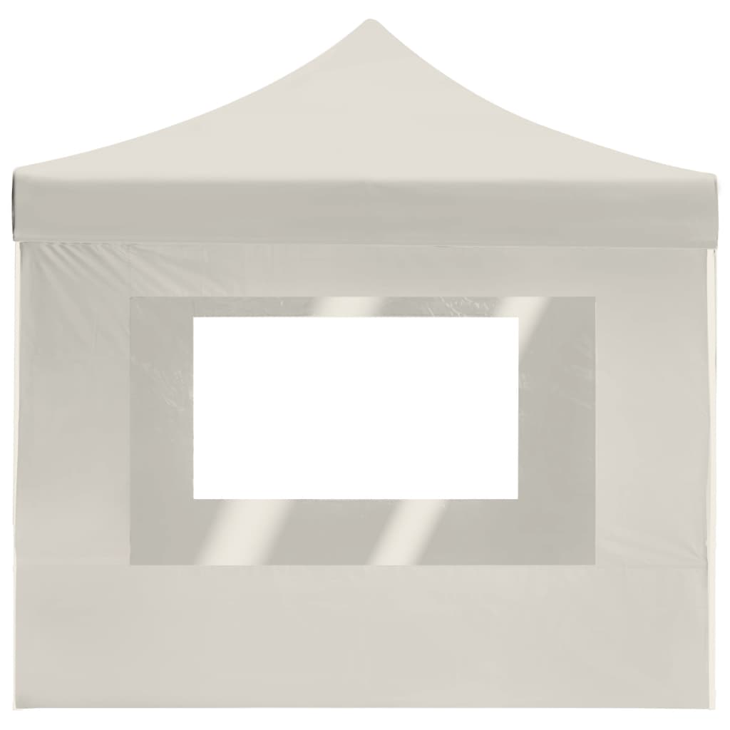 Cort de petrecere pliabil cu pereți, crem, 4,5 x 3 m, aluminiu GartenMobel Dekor