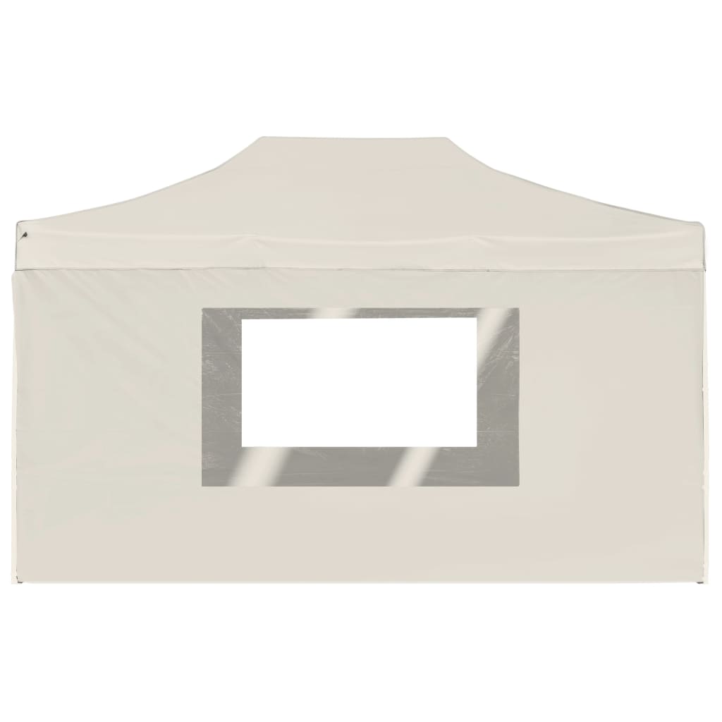 Cort de petrecere pliabil cu pereți, crem, 4,5 x 3 m, aluminiu GartenMobel Dekor