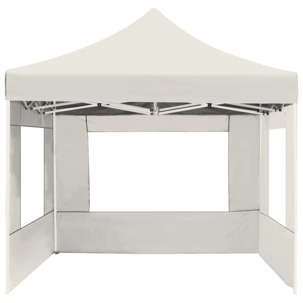 Cort de petrecere pliabil cu pereți, crem, 4,5 x 3 m, aluminiu GartenMobel Dekor