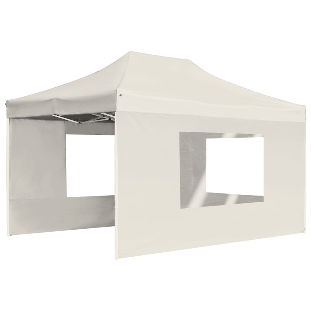 Cort de petrecere pliabil cu pereți, crem, 4,5 x 3 m, aluminiu GartenMobel Dekor