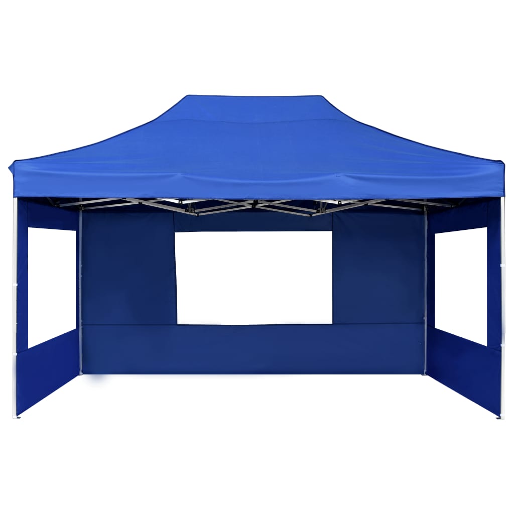 Cort de petrecere pliabil cu pereți albastru, 4,5x3 m, aluminiu GartenMobel Dekor
