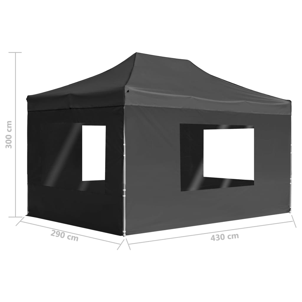 Cort de petrecere pliabil cu pereți antracit, 4,5x3 m, aluminiu GartenMobel Dekor