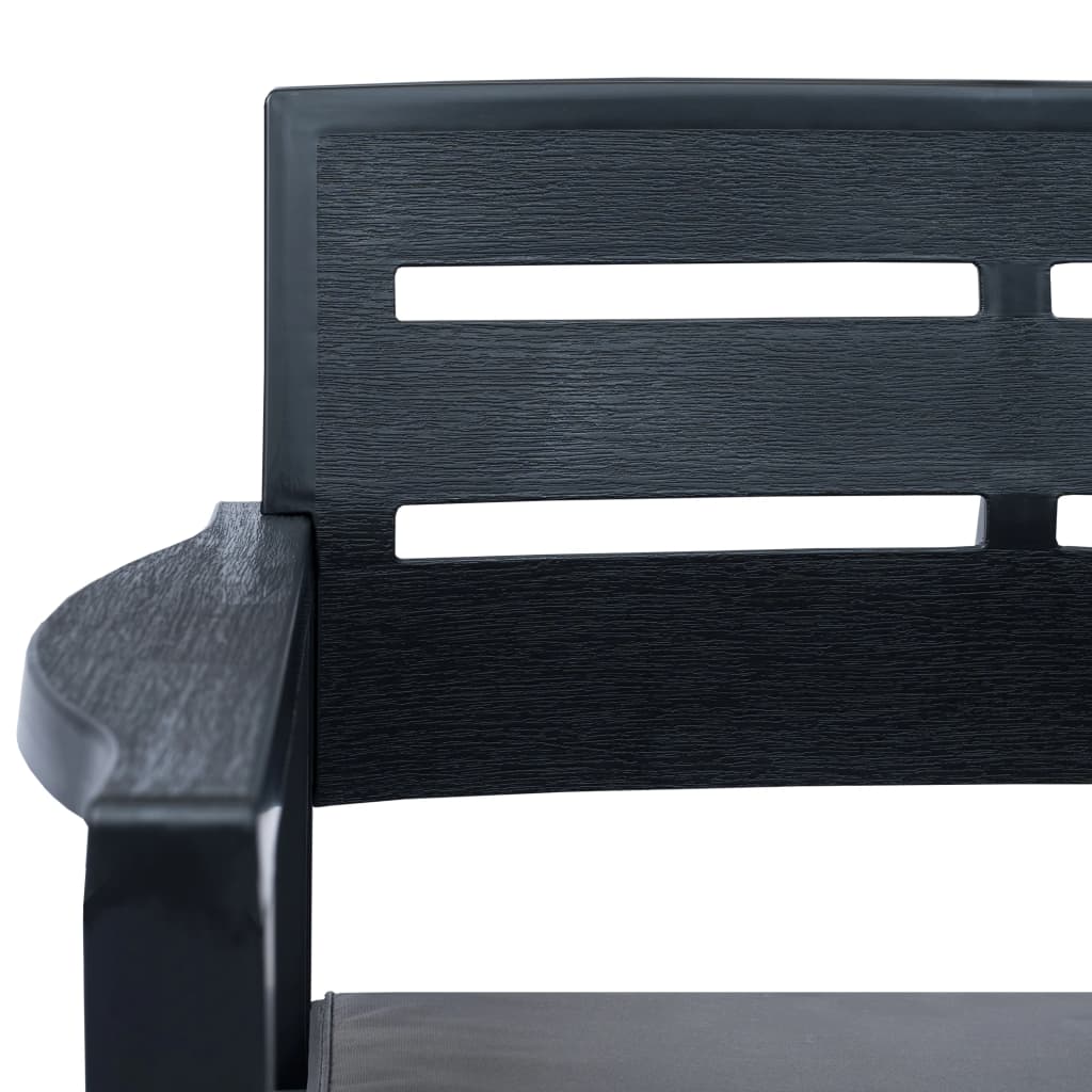 Set mobilier de grădină, 3 piese, antracit, plastic GartenMobel Dekor