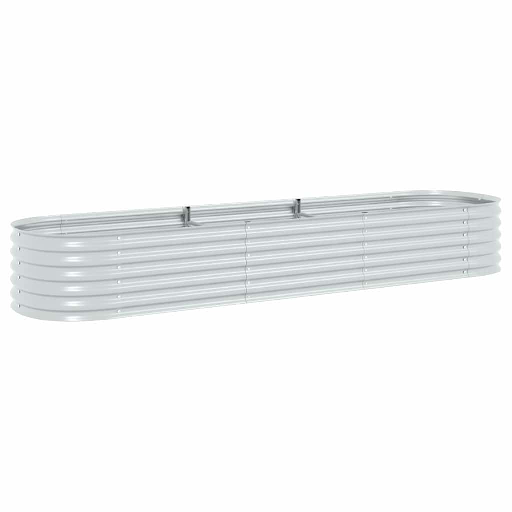 Strat înălțat de grădină, argintiu 320x80x44 cm oțel galvanizat GartenMobel Dekor