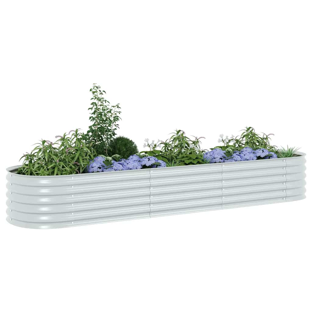 Strat înălțat de grădină, argintiu 320x80x44 cm oțel galvanizat GartenMobel Dekor