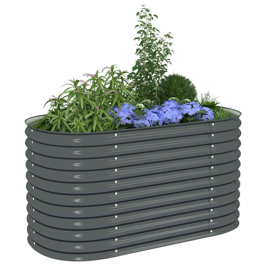 Strat înălțat de grădină, gri, 160x80x81cm, oțel galvanizat GartenMobel Dekor