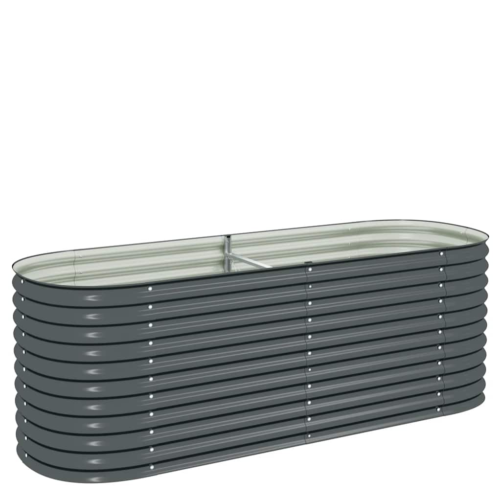Strat înălțat de grădină, gri, 240x80x81 cm, oțel galvanizat  GartenMobel Dekor