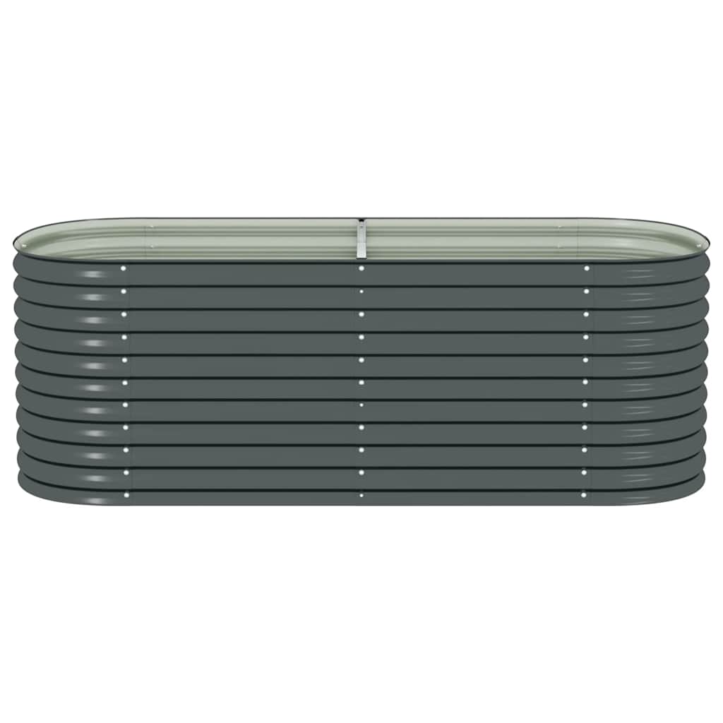Strat înălțat de grădină, gri, 240x80x81 cm, oțel galvanizat  GartenMobel Dekor