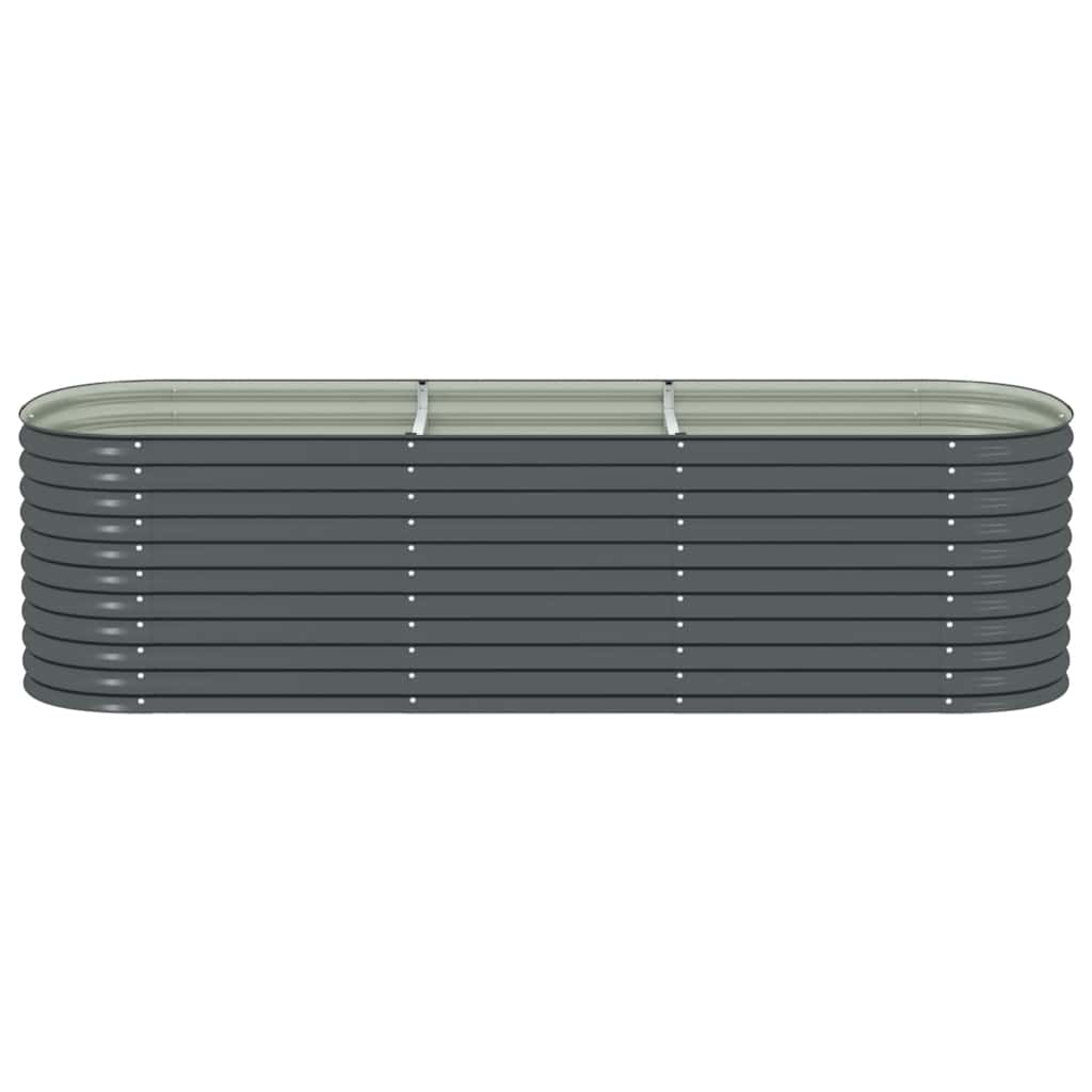 Strat înălțat de grădină, gri, 320 x 80 x 81 cm oțel galvanizat GartenMobel Dekor
