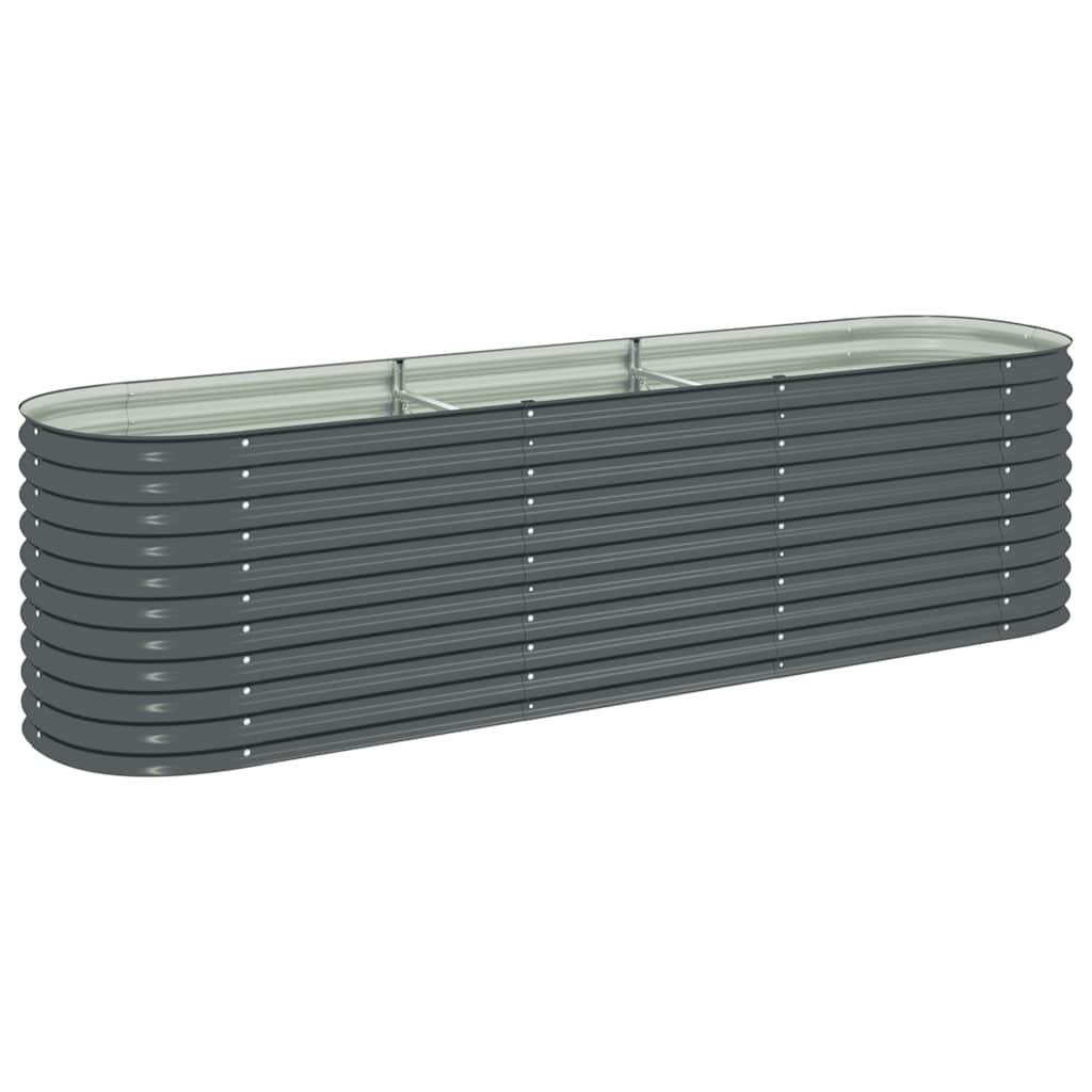 Strat înălțat de grădină, gri, 320 x 80 x 81 cm oțel galvanizat GartenMobel Dekor