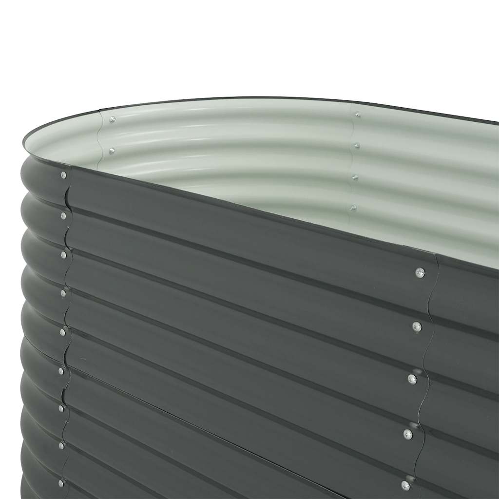 Strat înălțat de grădină, gri, 320 x 80 x 81 cm oțel galvanizat GartenMobel Dekor