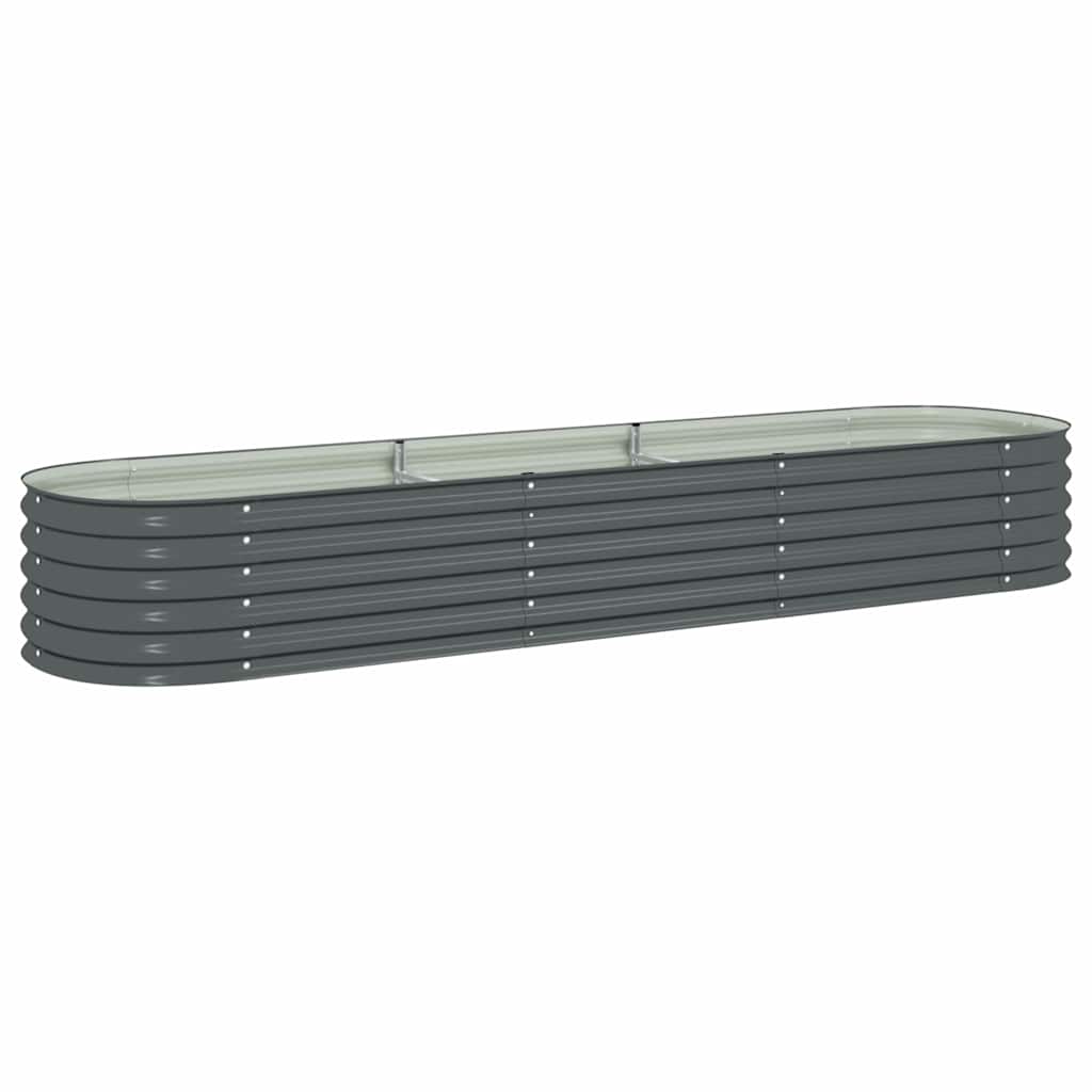 Strat înălțat de grădină, gri, 320x80x44 cm, oțel galvanizat GartenMobel Dekor