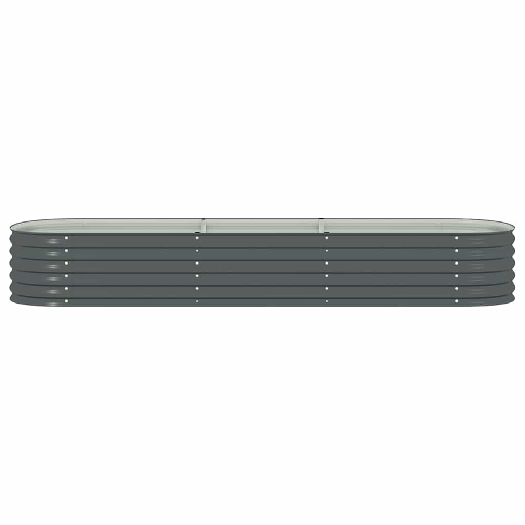 Strat înălțat de grădină, gri, 320x80x44 cm, oțel galvanizat GartenMobel Dekor