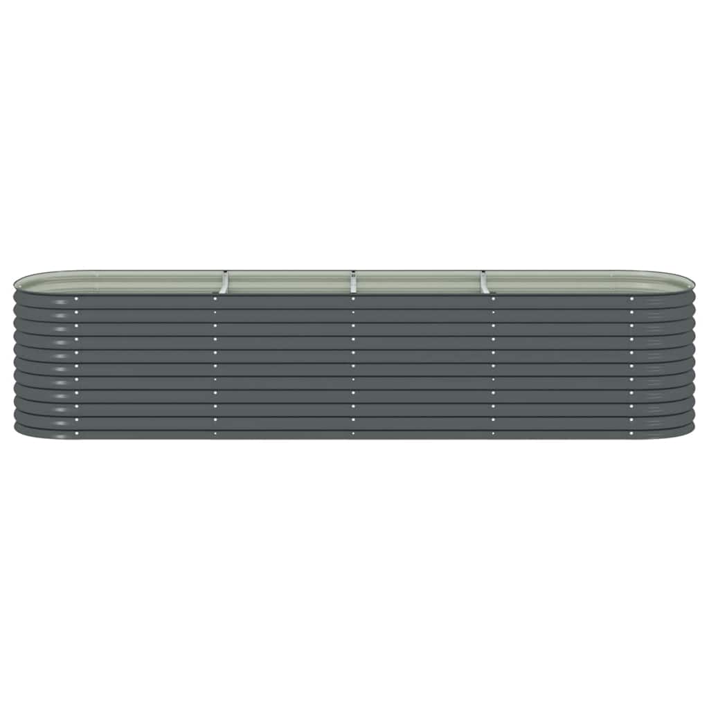 Strat înălțat de grădină, gri, 400x80x81 cm, oțel galvanizat GartenMobel Dekor