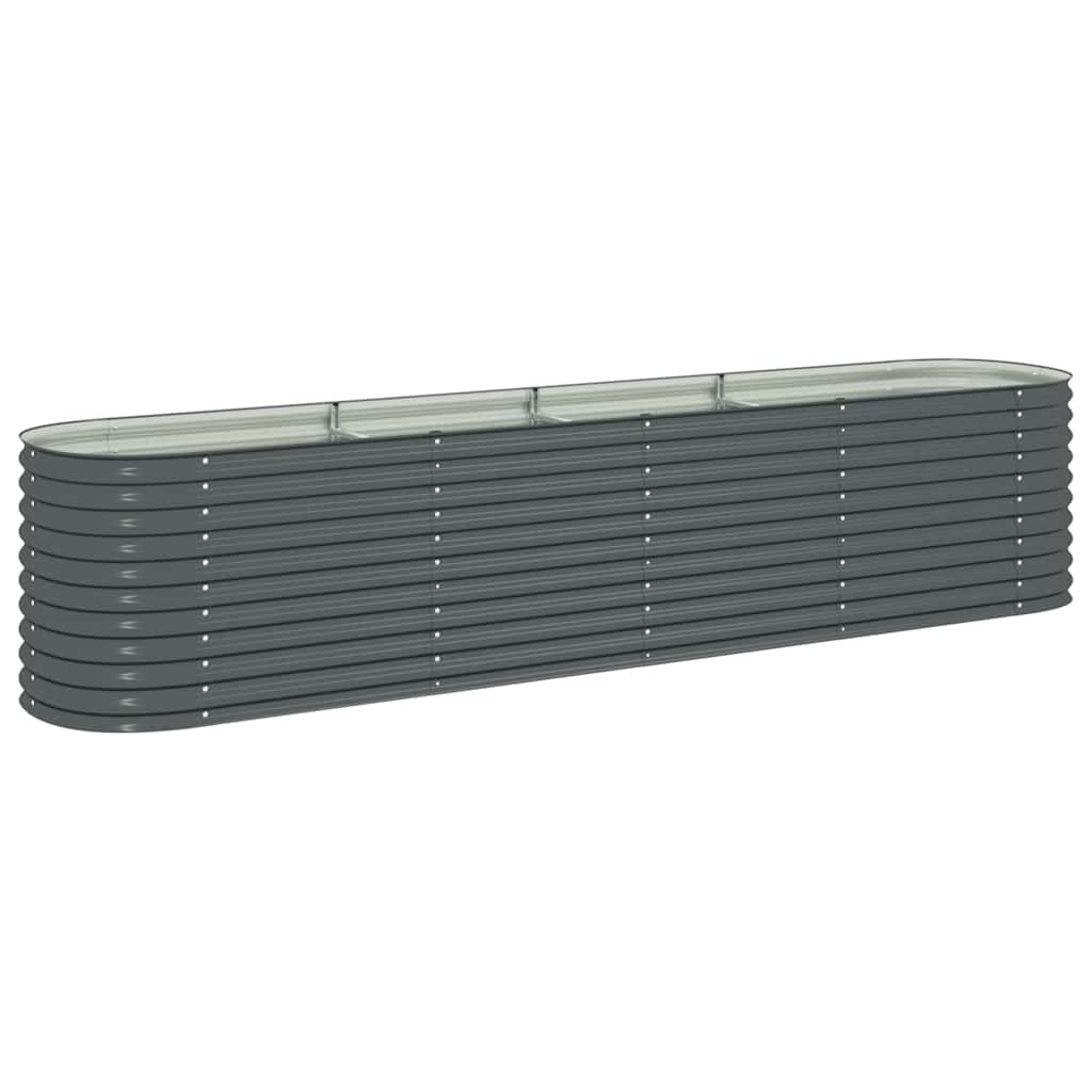 Strat înălțat de grădină, gri, 400x80x81 cm, oțel galvanizat GartenMobel Dekor