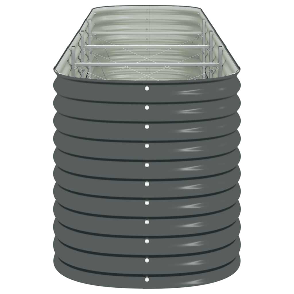 Strat înălțat de grădină, gri, 400x80x81 cm, oțel galvanizat GartenMobel Dekor
