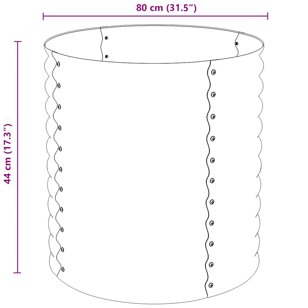 Strat înălțat de grădină, gri, 80x80x81 cm, oțel galvanizat GartenMobel Dekor