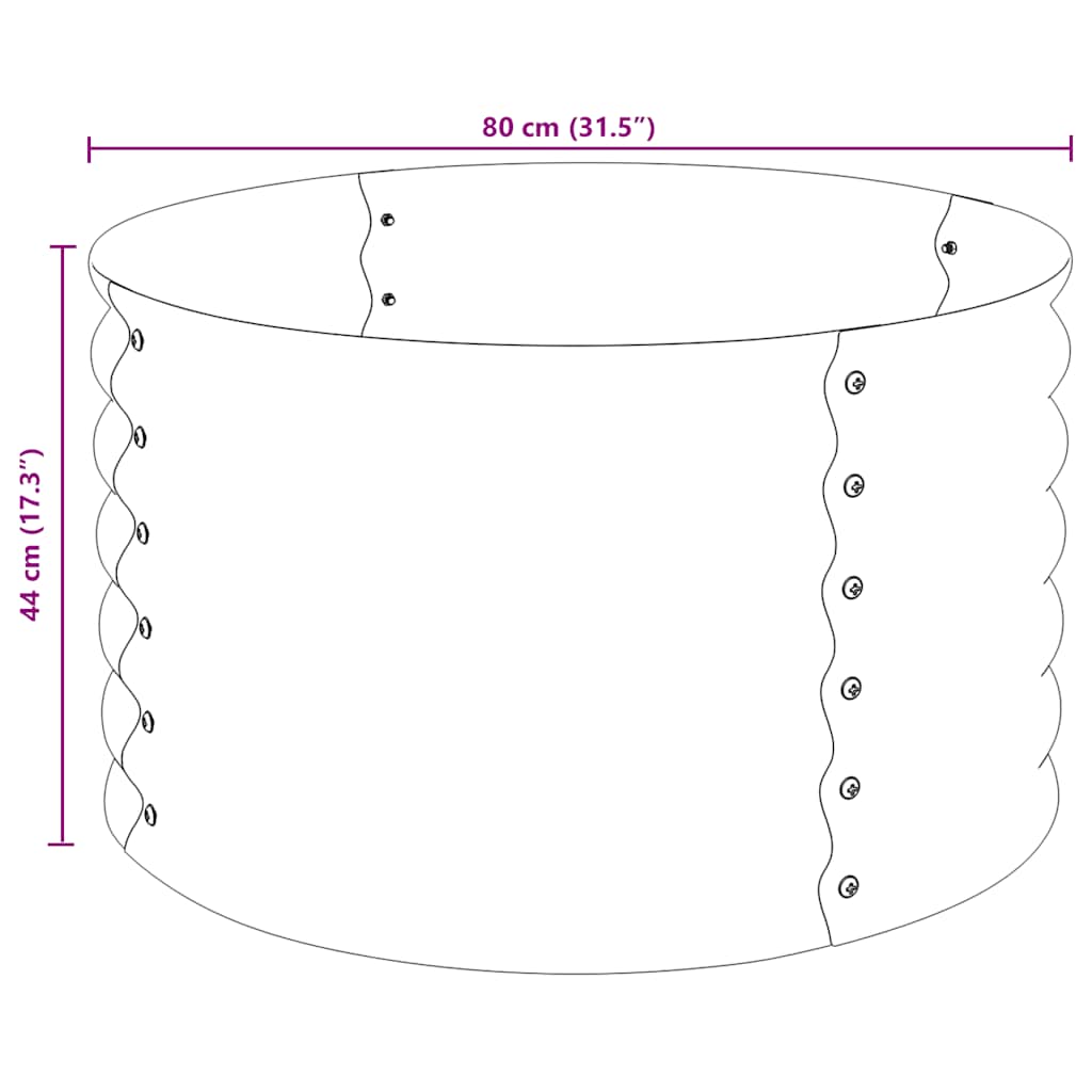 Strat înălțat de grădină, gri 80 x 80 x 44 cm, oțel galvanizat GartenMobel Dekor