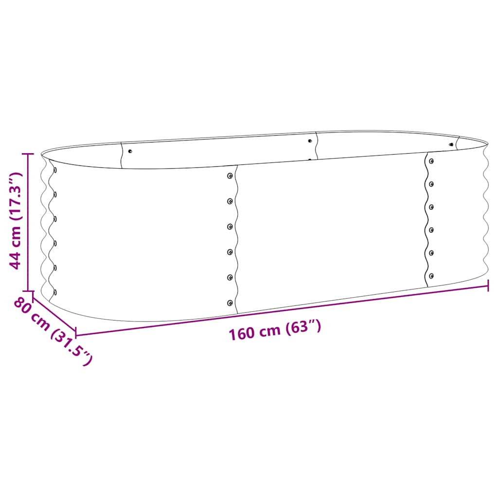 Strat înălțat de grădină argintiu 160x80x44 cm oțel galvanizat GartenMobel Dekor