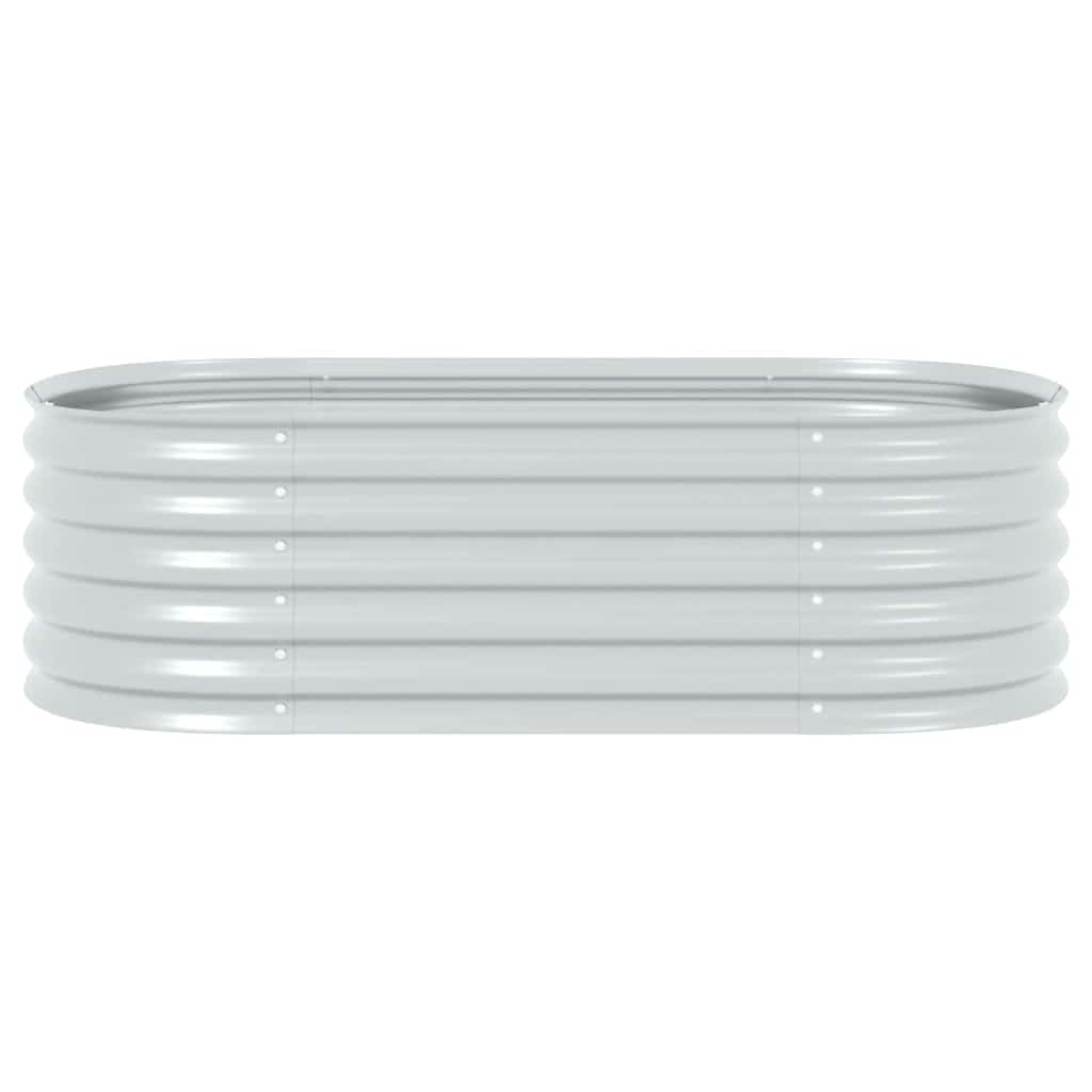 Strat înălțat de grădină argintiu 160x80x44 cm oțel galvanizat GartenMobel Dekor