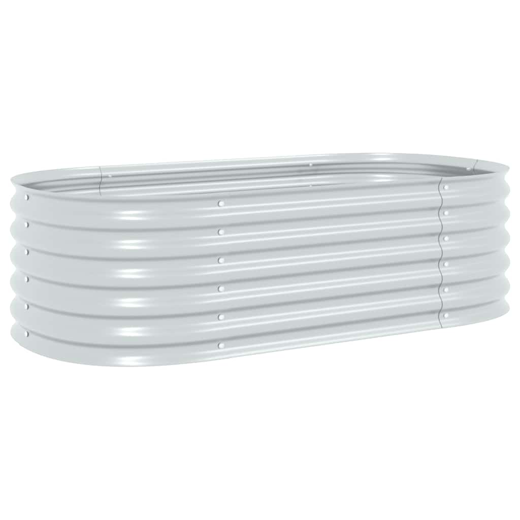 Strat înălțat de grădină argintiu 160x80x44 cm oțel galvanizat GartenMobel Dekor