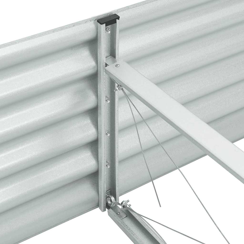 Strat înălțat de grădină argintiu 240x80x44 cm oțel galvanizat GartenMobel Dekor
