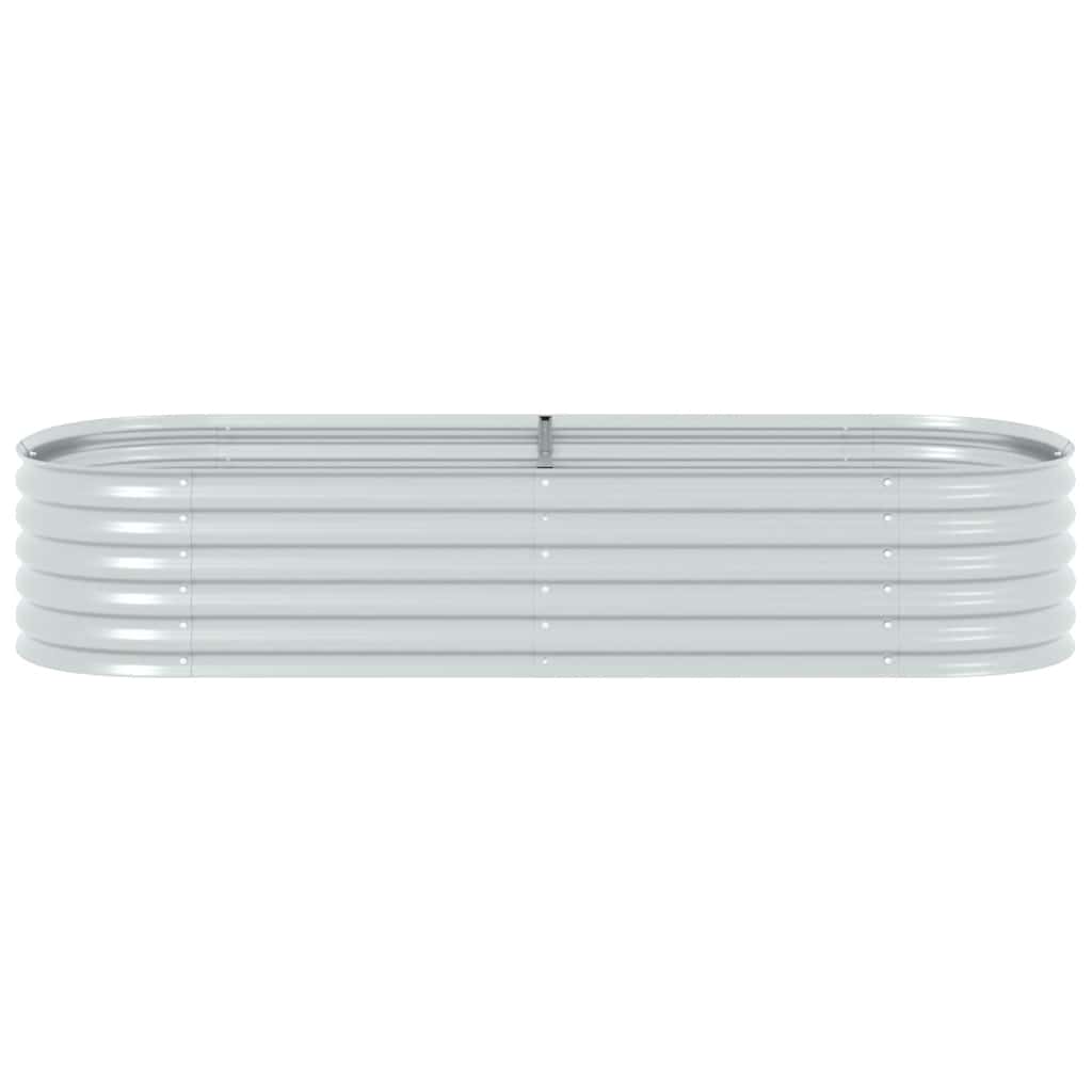 Strat înălțat de grădină argintiu 240x80x44 cm oțel galvanizat GartenMobel Dekor
