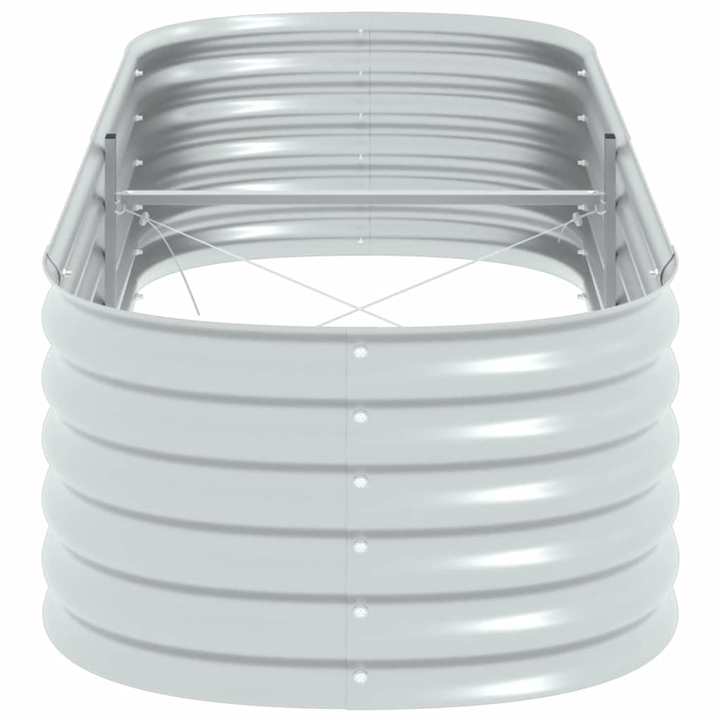 Strat înălțat de grădină argintiu 240x80x44 cm oțel galvanizat GartenMobel Dekor