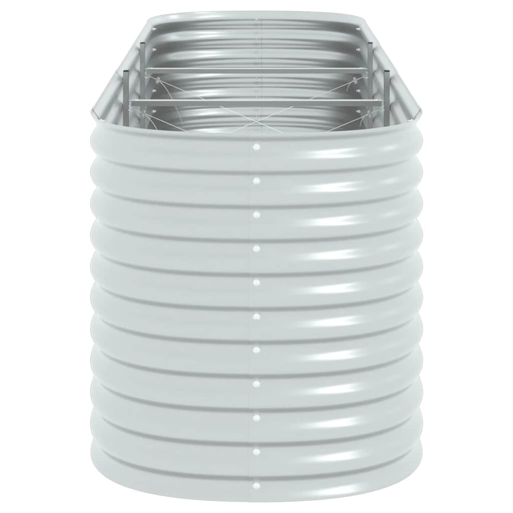 Strat înălțat de grădină argintiu 320x80x81 cm oțel galvanizat GartenMobel Dekor