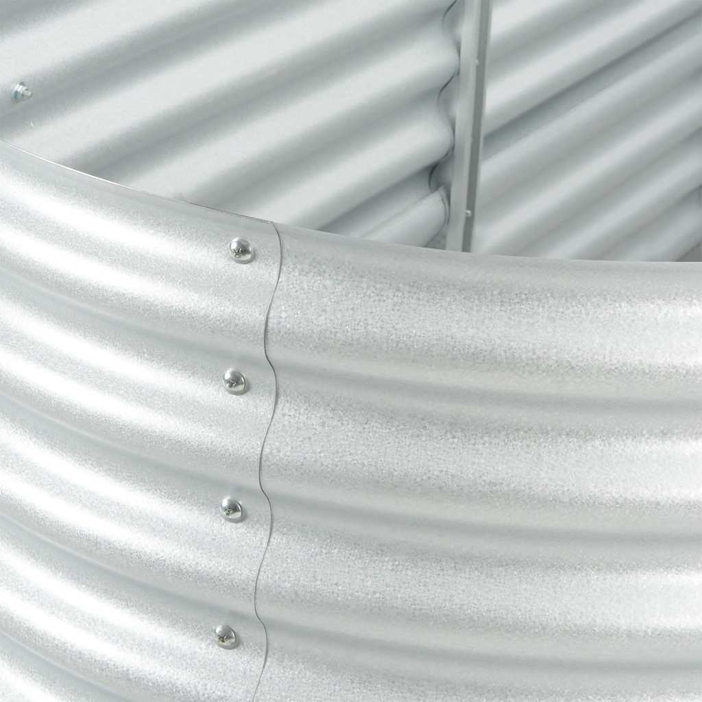 Strat înălțat de grădină argintiu 320x80x81 cm oțel galvanizat GartenMobel Dekor