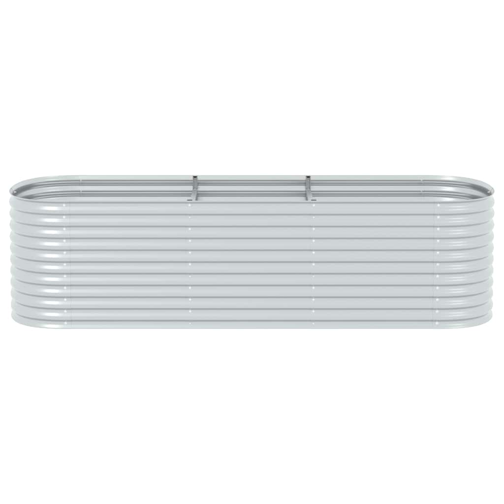 Strat înălțat de grădină argintiu 320x80x81 cm oțel galvanizat GartenMobel Dekor