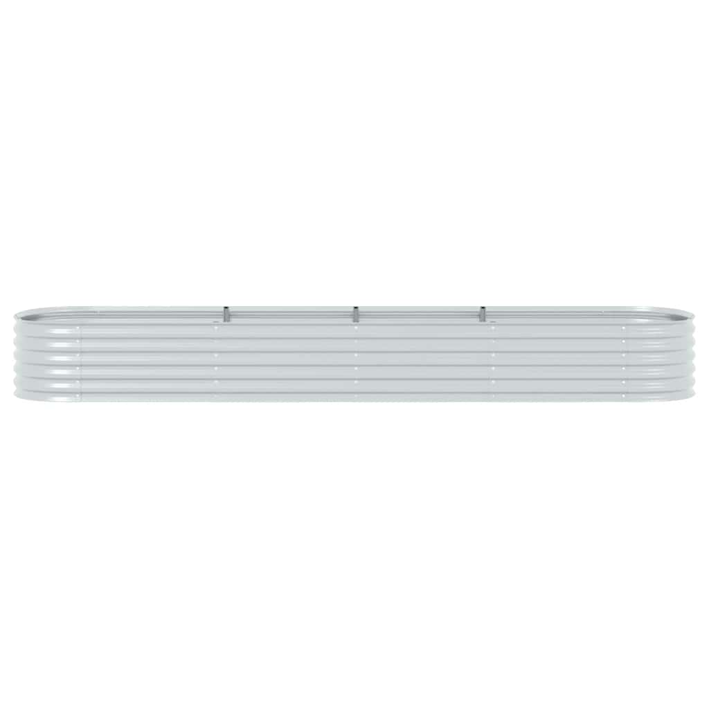 Strat înălțat de grădină argintiu 400x80x44 cm oțel galvanizat GartenMobel Dekor