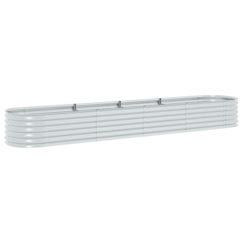 Strat înălțat de grădină argintiu 400x80x44 cm oțel galvanizat GartenMobel Dekor